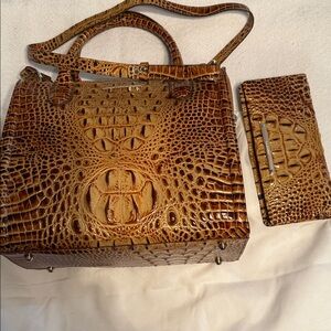 Brahmin Small Caroline Handbag and Wallet -Toasted Melbourne